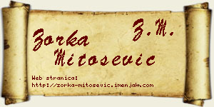 Zorka Mitošević vizit kartica